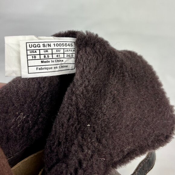 UGG Brown Ankle Booties with Chunky Heel and Buckle Details - Picture 16 of 16